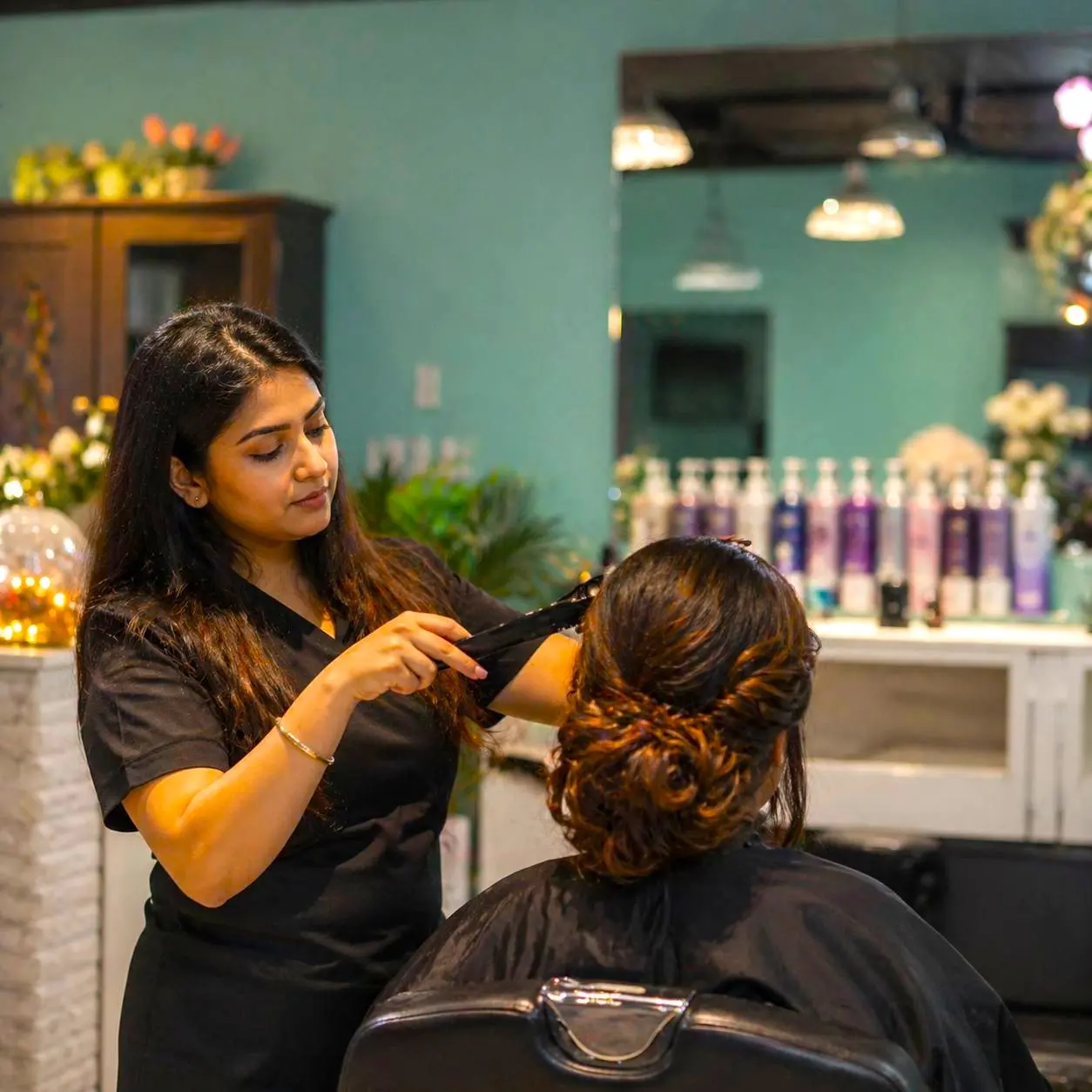 Experienced beauty technicians working in salon